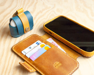 Ravenweave handmade Honey leather wallet folio for iPhone