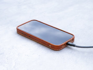 Ember leather iPhone case USB-C charging port cutout